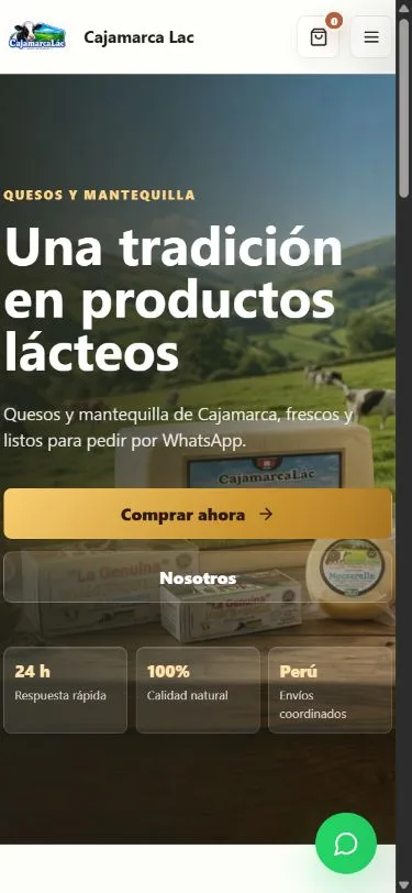 Captura real móvil de CajamarcaLAC